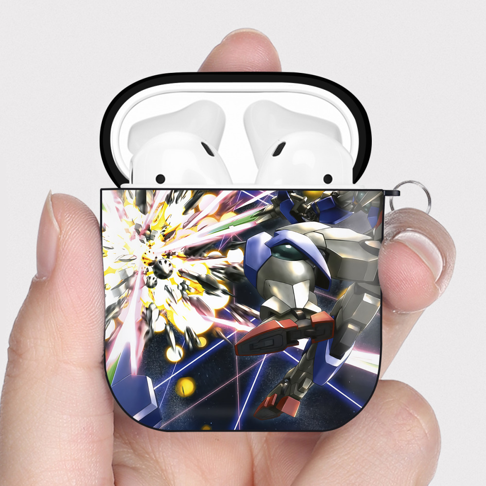（画像用） 機動戦士ガンダム Mobile Suit Gundam AirPods 第2世代保護ケース ハードシェル ブラック 耐衝撃・防指紋・カラビナ付き