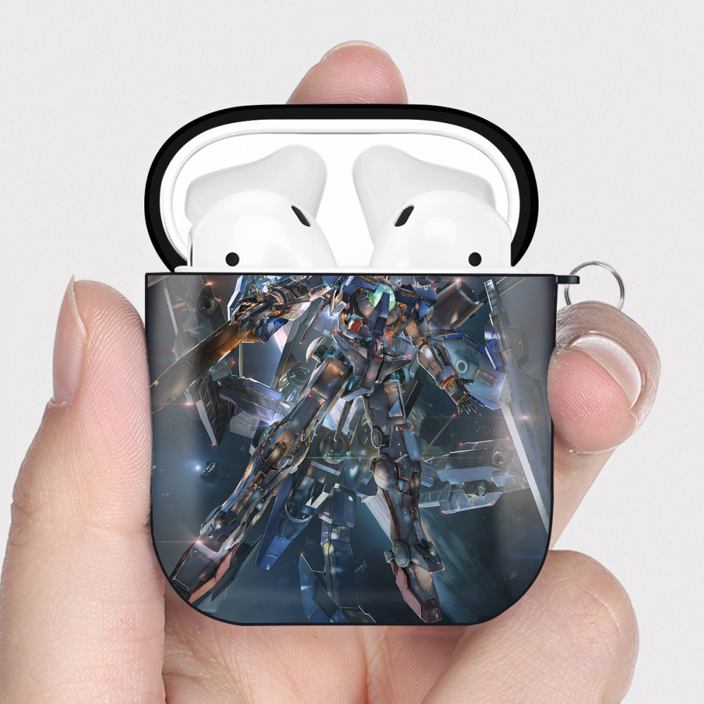 （画像用） 機動戦士ガンダム Mobile Suit Gundam AirPods 第2世代保護ケース ハードシェル ブラック 耐衝撃・防指紋・カラビナ付き