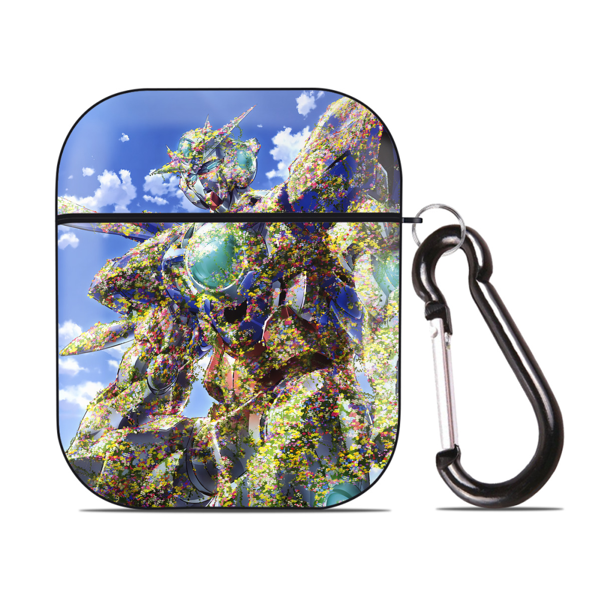 （画像用） 機動戦士ガンダム Mobile Suit Gundam AirPods 第2世代保護ケース ハードシェル ブラック 耐衝撃・防指紋・カラビナ付き