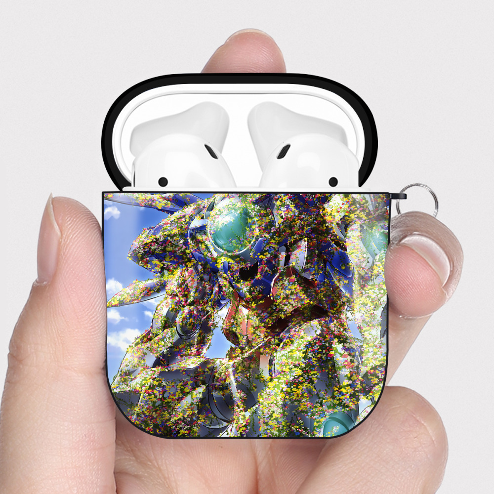 （画像用） 機動戦士ガンダム Mobile Suit Gundam AirPods 第2世代保護ケース ハードシェル ブラック 耐衝撃・防指紋・カラビナ付き
