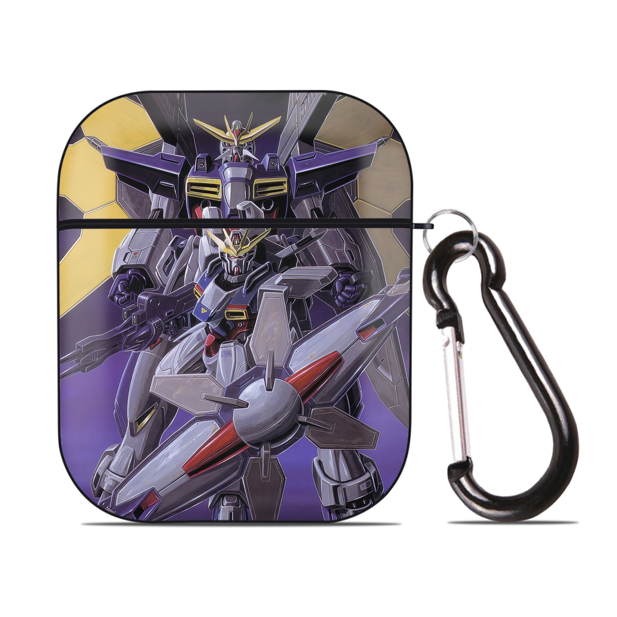 （画像用） 機動戦士ガンダム Mobile Suit Gundam AirPods 第2世代保護ケース ハードシェル ブラック 耐衝撃・防指紋・カラビナ付き