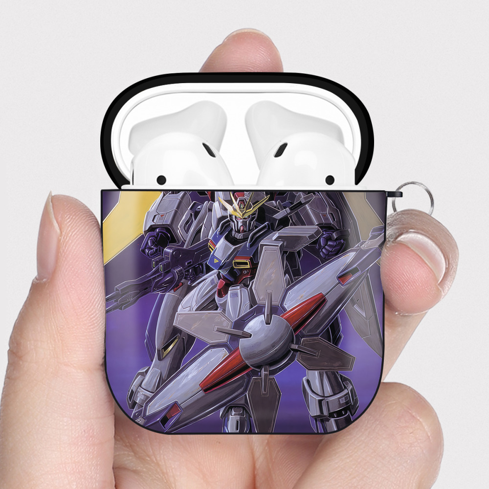 （画像用） 機動戦士ガンダム Mobile Suit Gundam AirPods 第2世代保護ケース ハードシェル ブラック 耐衝撃・防指紋・カラビナ付き