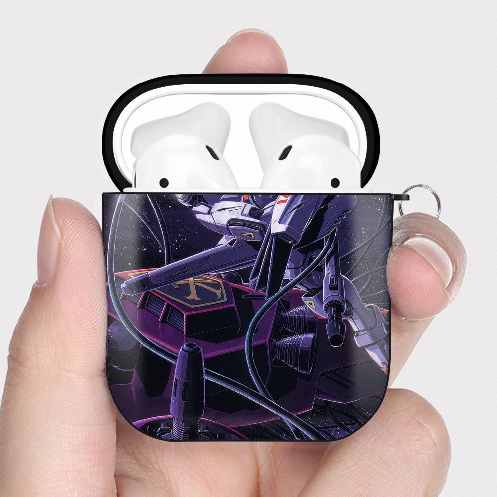 （画像用） 機動戦士ガンダム Mobile Suit Gundam AirPods 第2世代保護ケース ハードシェル ブラック 耐衝撃・防指紋・カラビナ付き