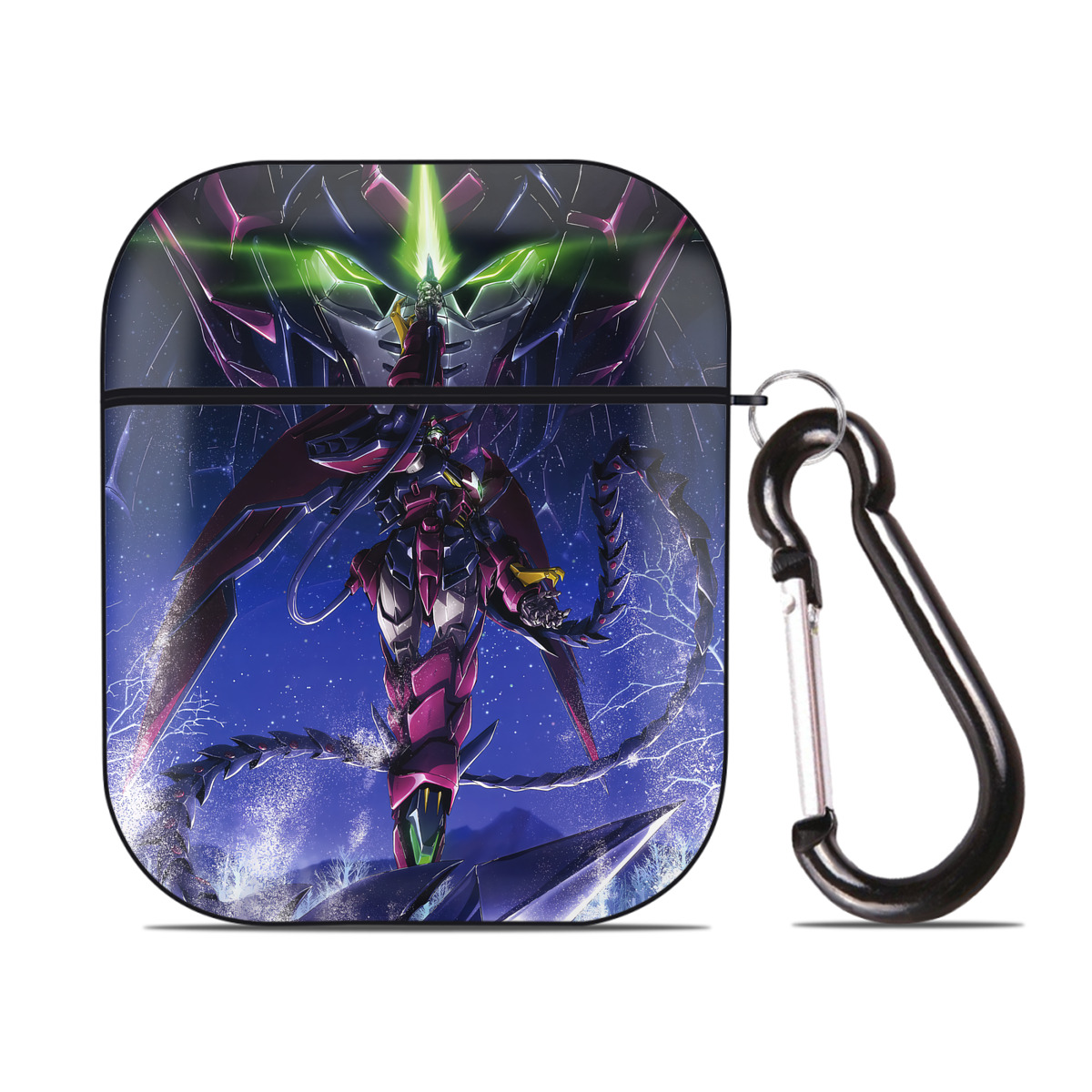 （画像用） 機動戦士ガンダム Mobile Suit Gundam AirPods 第2世代保護ケース ハードシェル ブラック 耐衝撃・防指紋・カラビナ付き