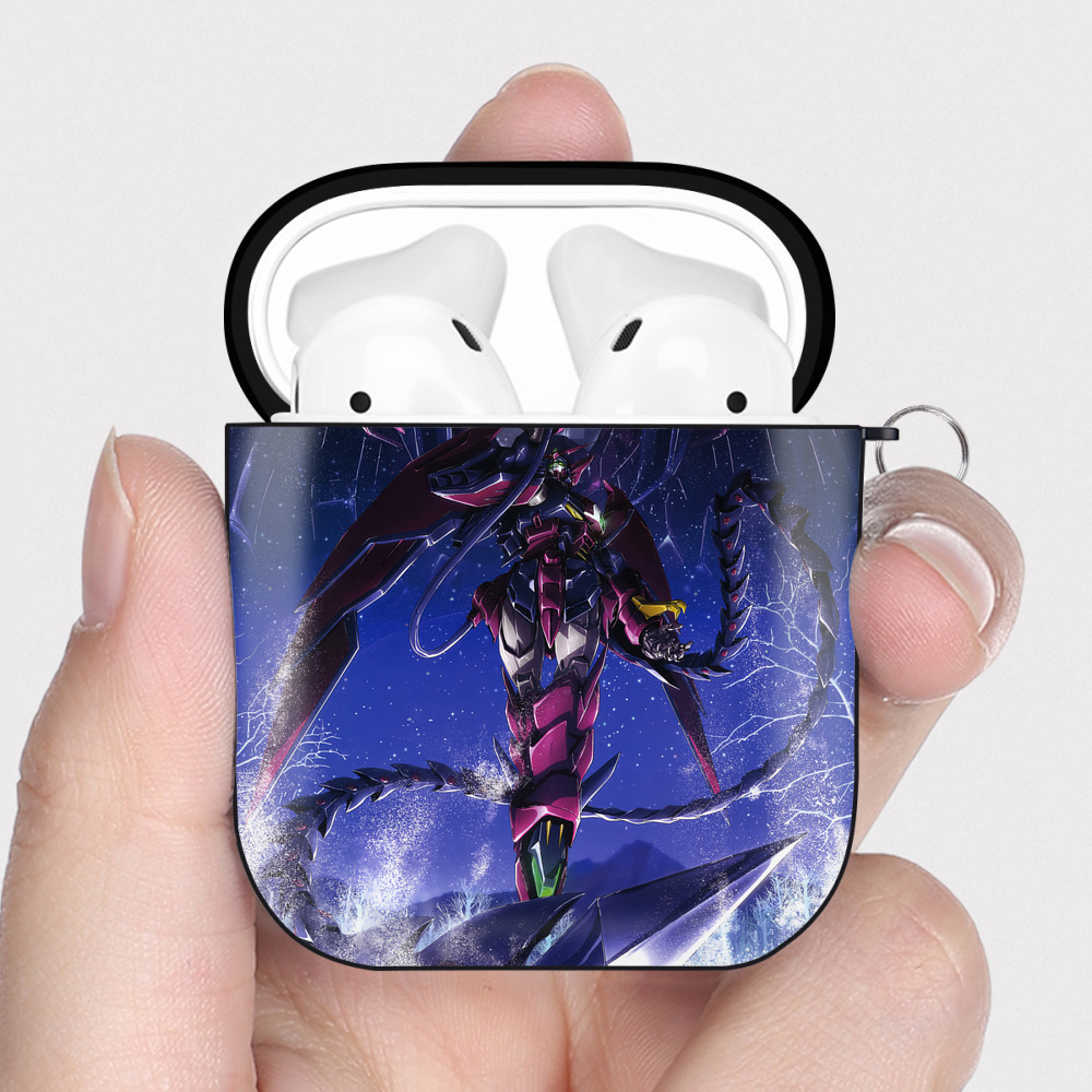 （画像用） 機動戦士ガンダム Mobile Suit Gundam AirPods 第2世代保護ケース ハードシェル ブラック 耐衝撃・防指紋・カラビナ付き