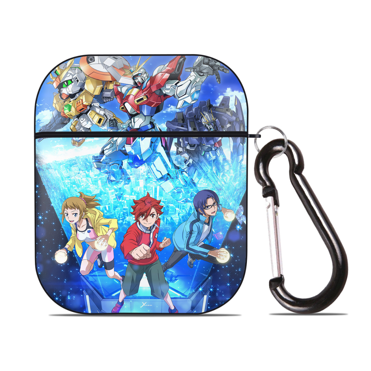 （画像用） 機動戦士ガンダム Mobile Suit Gundam AirPods 第2世代保護ケース ハードシェル ブラック 耐衝撃・防指紋・カラビナ付き