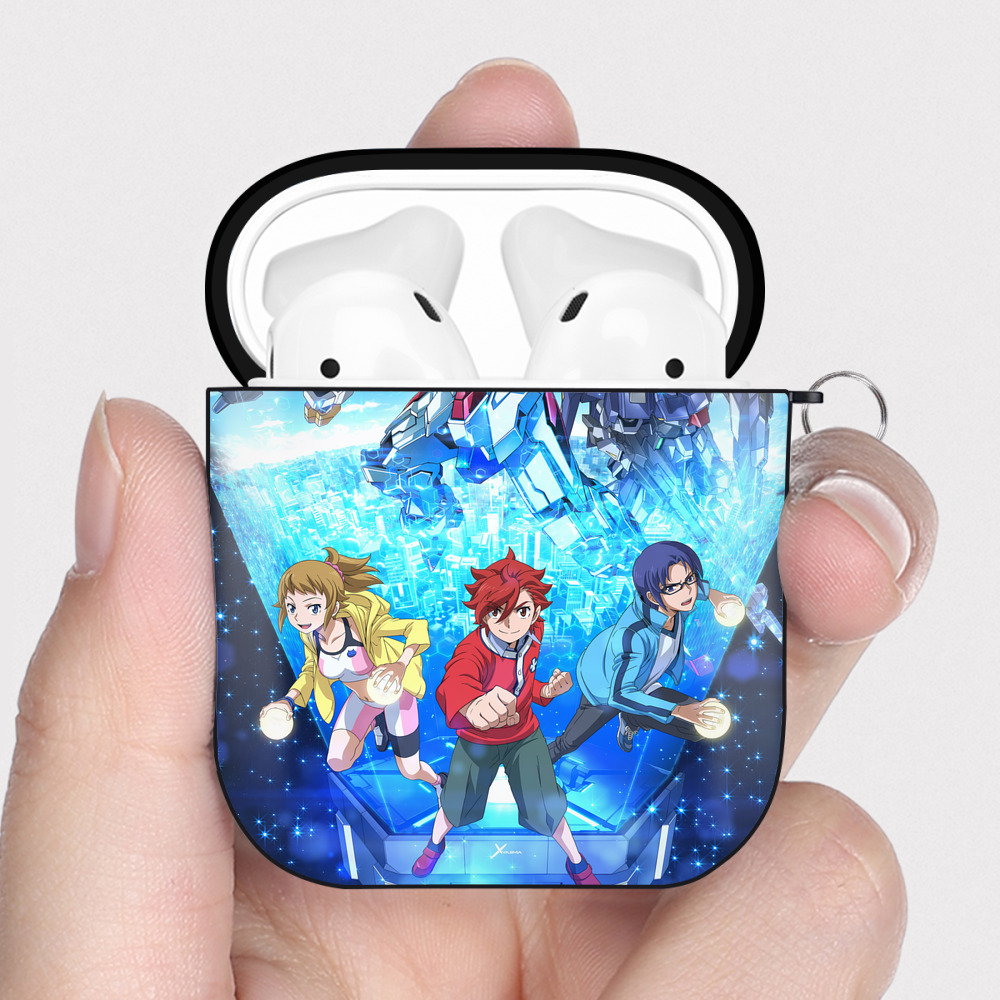 （画像用） 機動戦士ガンダム Mobile Suit Gundam AirPods 第2世代保護ケース ハードシェル ブラック 耐衝撃・防指紋・カラビナ付き