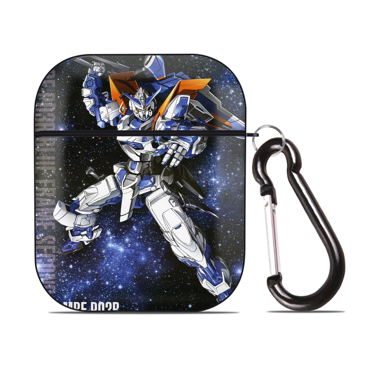 （画像用） 機動戦士ガンダム Mobile Suit Gundam AirPods 第2世代保護ケース ハードシェル ブラック 耐衝撃・防指紋・カラビナ付き
