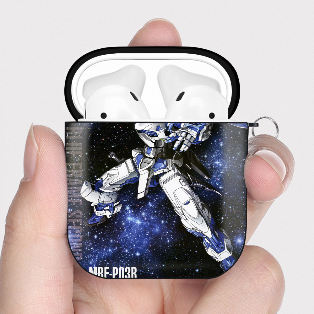 （画像用） 機動戦士ガンダム Mobile Suit Gundam AirPods 第2世代保護ケース ハードシェル ブラック 耐衝撃・防指紋・カラビナ付き
