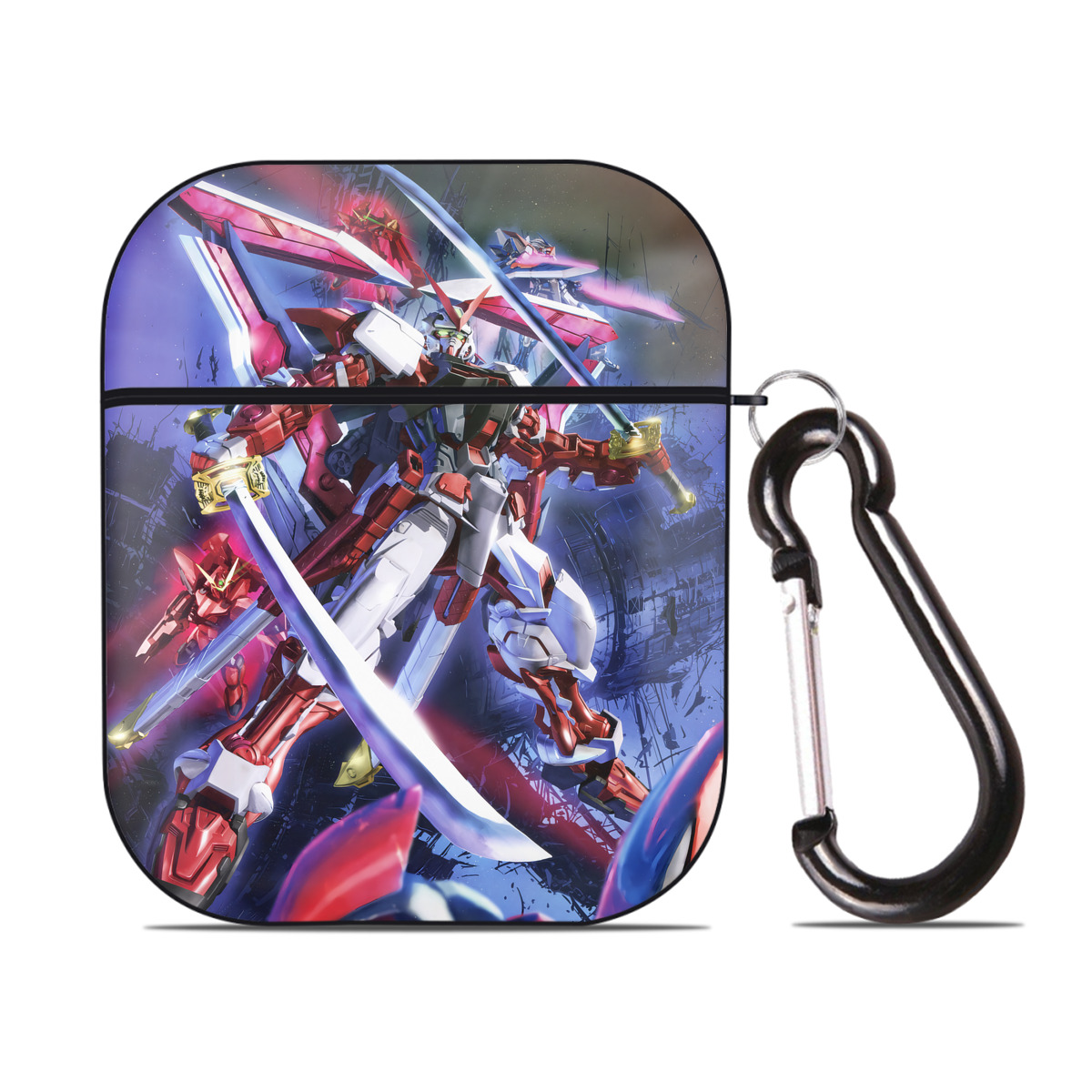 （画像用） 機動戦士ガンダム Mobile Suit Gundam AirPods 第2世代保護ケース ハードシェル ブラック 耐衝撃・防指紋・カラビナ付き
