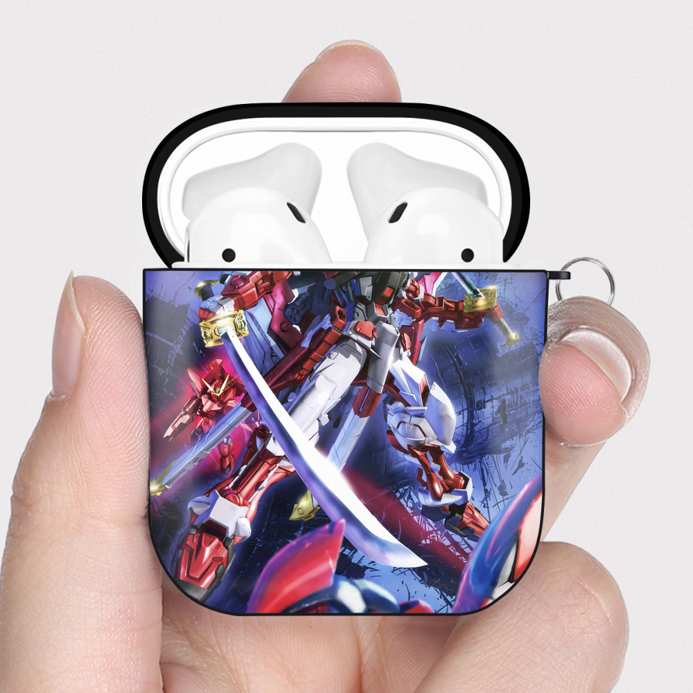 （画像用） 機動戦士ガンダム Mobile Suit Gundam AirPods 第2世代保護ケース ハードシェル ブラック 耐衝撃・防指紋・カラビナ付き