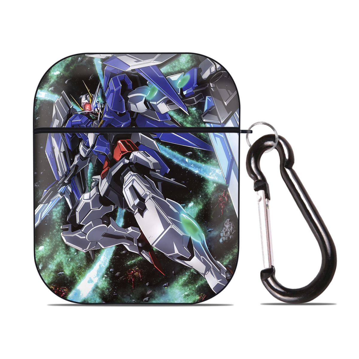 （画像用） 機動戦士ガンダム Mobile Suit Gundam AirPods 第2世代保護ケース ハードシェル ブラック 耐衝撃・防指紋・カラビナ付き