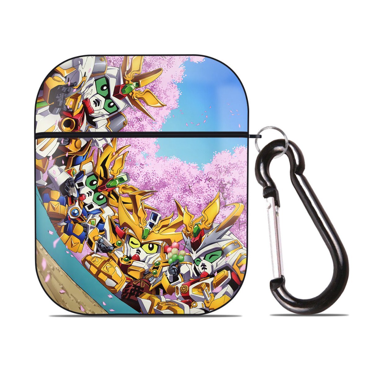 （画像用） 機動戦士ガンダム Mobile Suit Gundam AirPods 第2世代保護ケース ハードシェル ブラック 耐衝撃・防指紋・カラビナ付き