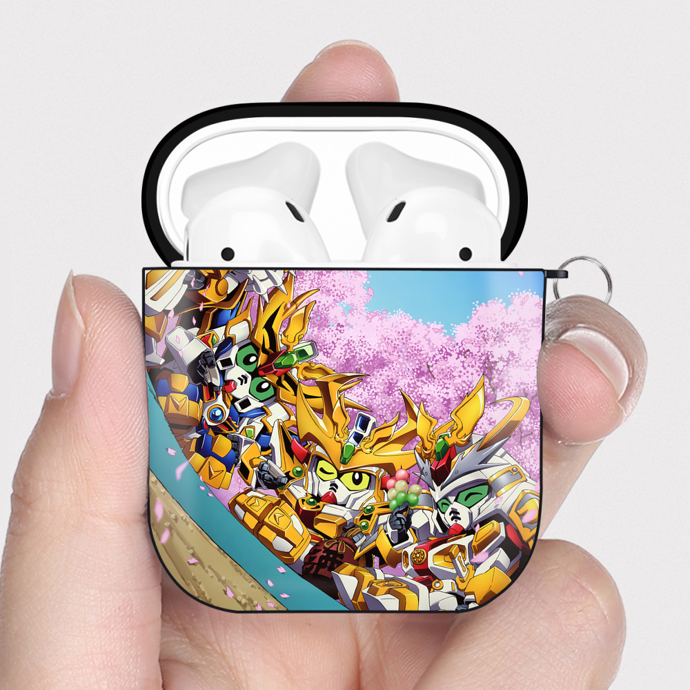 （画像用） 機動戦士ガンダム Mobile Suit Gundam AirPods 第2世代保護ケース ハードシェル ブラック 耐衝撃・防指紋・カラビナ付き