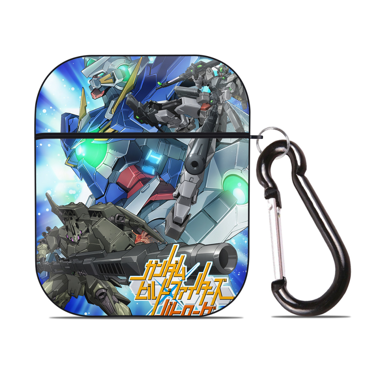 （画像用） 機動戦士ガンダム Mobile Suit Gundam AirPods 第2世代保護ケース ハードシェル ブラック 耐衝撃・防指紋・カラビナ付き