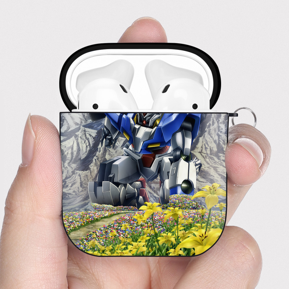 （画像用） 機動戦士ガンダム Mobile Suit Gundam AirPods 第2世代保護ケース ハードシェル ブラック 耐衝撃・防指紋・カラビナ付き