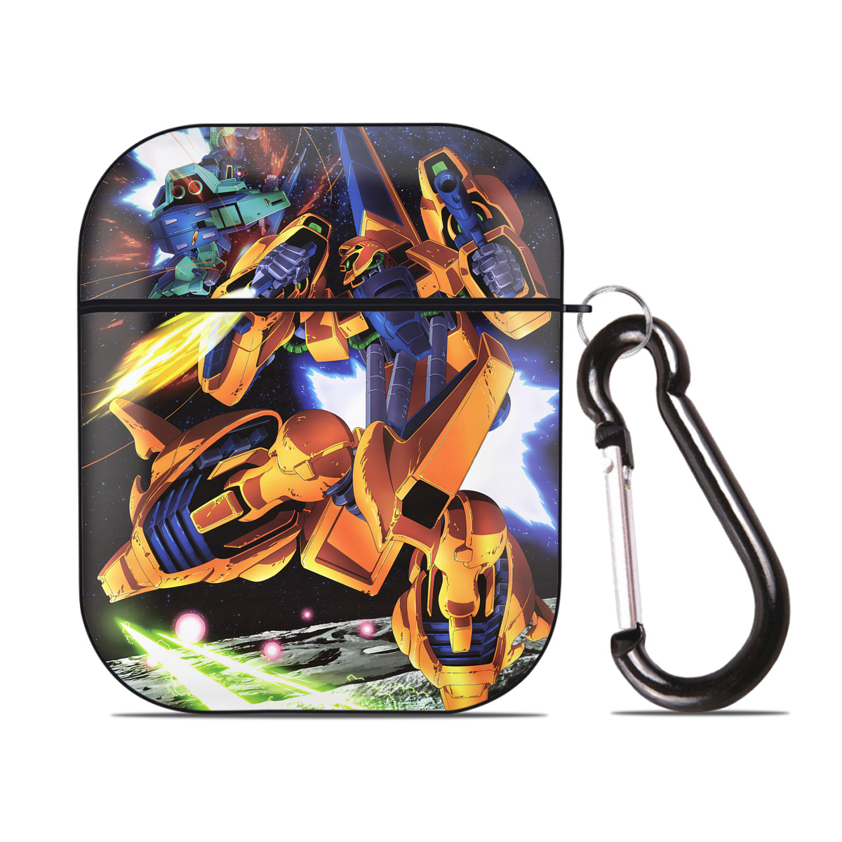 （画像用） 機動戦士ガンダム Mobile Suit Gundam AirPods 第2世代保護ケース ハードシェル ブラック 耐衝撃・防指紋・カラビナ付き