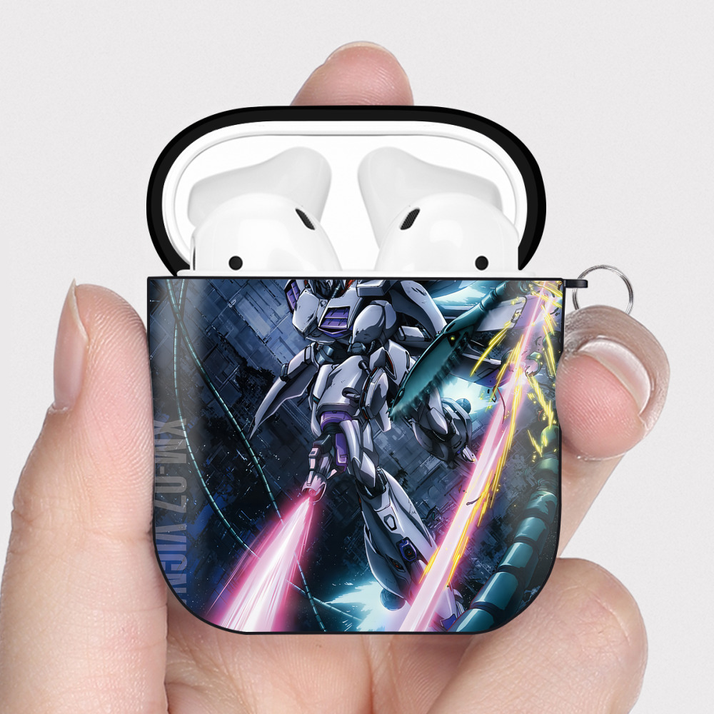（画像用） 機動戦士ガンダム Mobile Suit Gundam AirPods 第2世代保護ケース ハードシェル ブラック 耐衝撃・防指紋・カラビナ付き