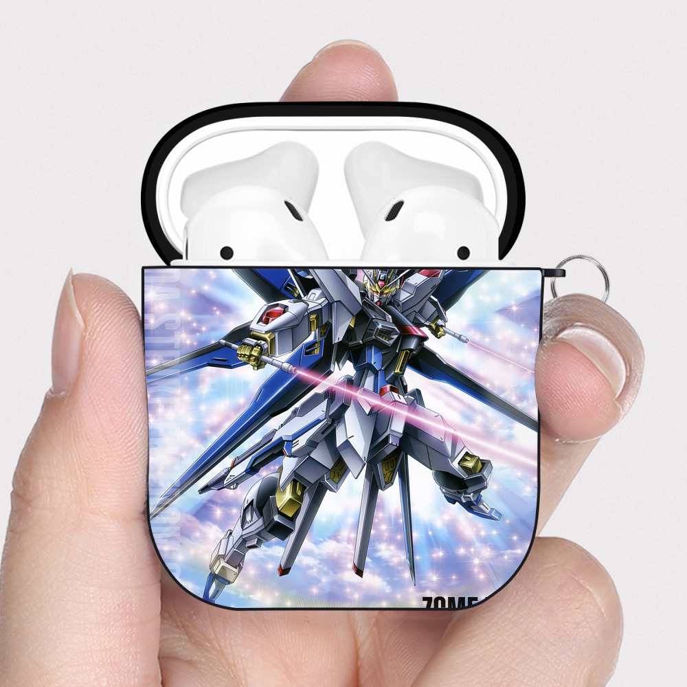 （画像用） 機動戦士ガンダム Mobile Suit Gundam AirPods 第2世代保護ケース ハードシェル ブラック 耐衝撃・防指紋・カラビナ付き