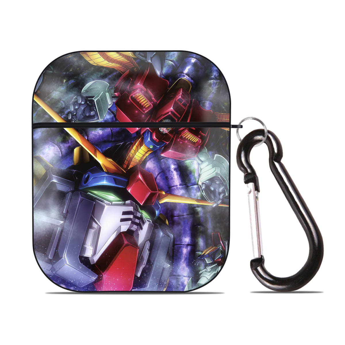（画像用） 機動戦士ガンダム Mobile Suit Gundam AirPods 第2世代保護ケース ハードシェル ブラック 耐衝撃・防指紋・カラビナ付き