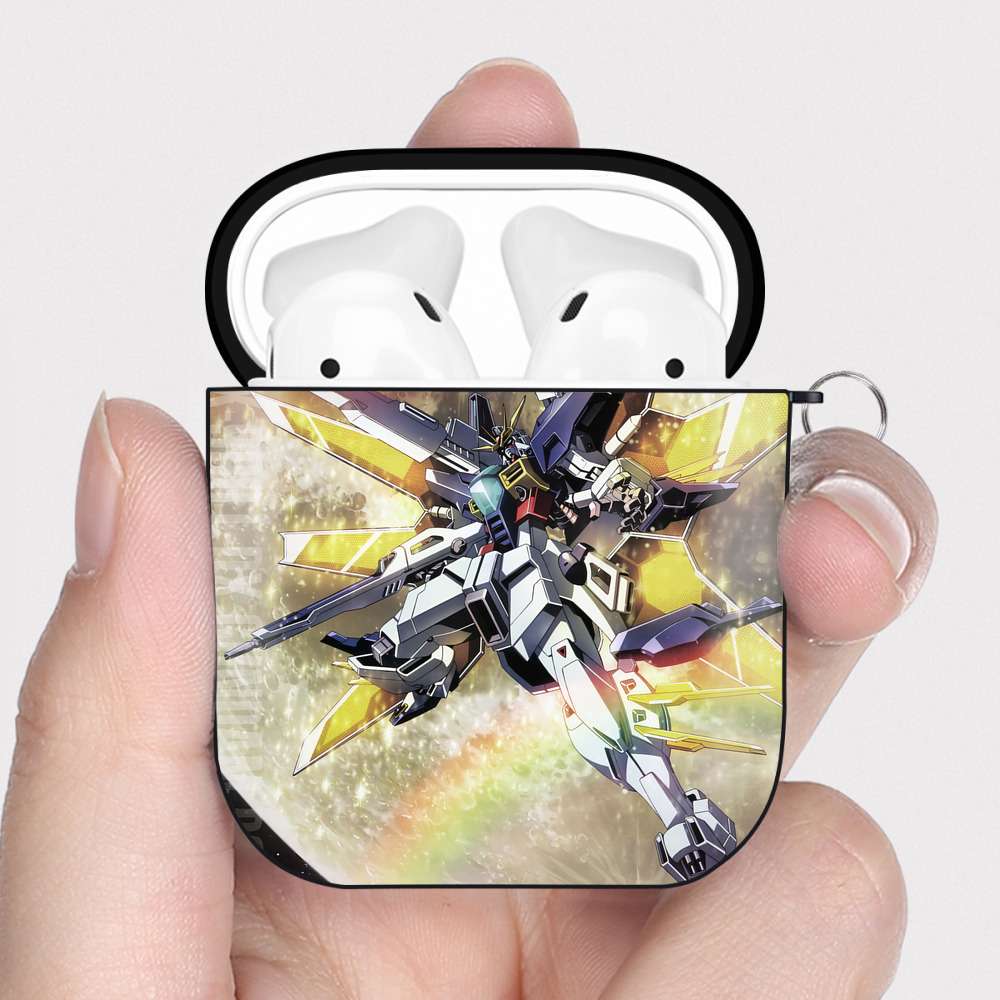 （画像用） 機動戦士ガンダム Mobile Suit Gundam AirPods 第2世代保護ケース ハードシェル ブラック 耐衝撃・防指紋・カラビナ付き