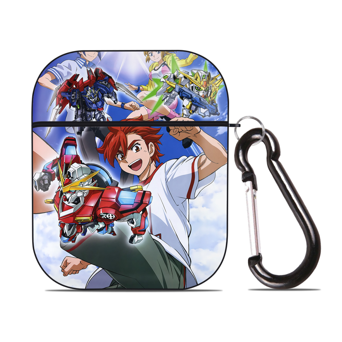 （画像用） 機動戦士ガンダム Mobile Suit Gundam AirPods 第2世代保護ケース ハードシェル ブラック 耐衝撃・防指紋・カラビナ付き