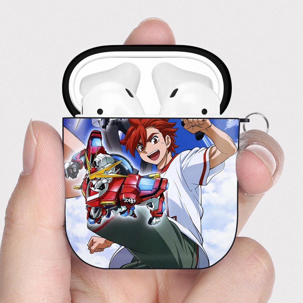 （画像用） 機動戦士ガンダム Mobile Suit Gundam AirPods 第2世代保護ケース ハードシェル ブラック 耐衝撃・防指紋・カラビナ付き
