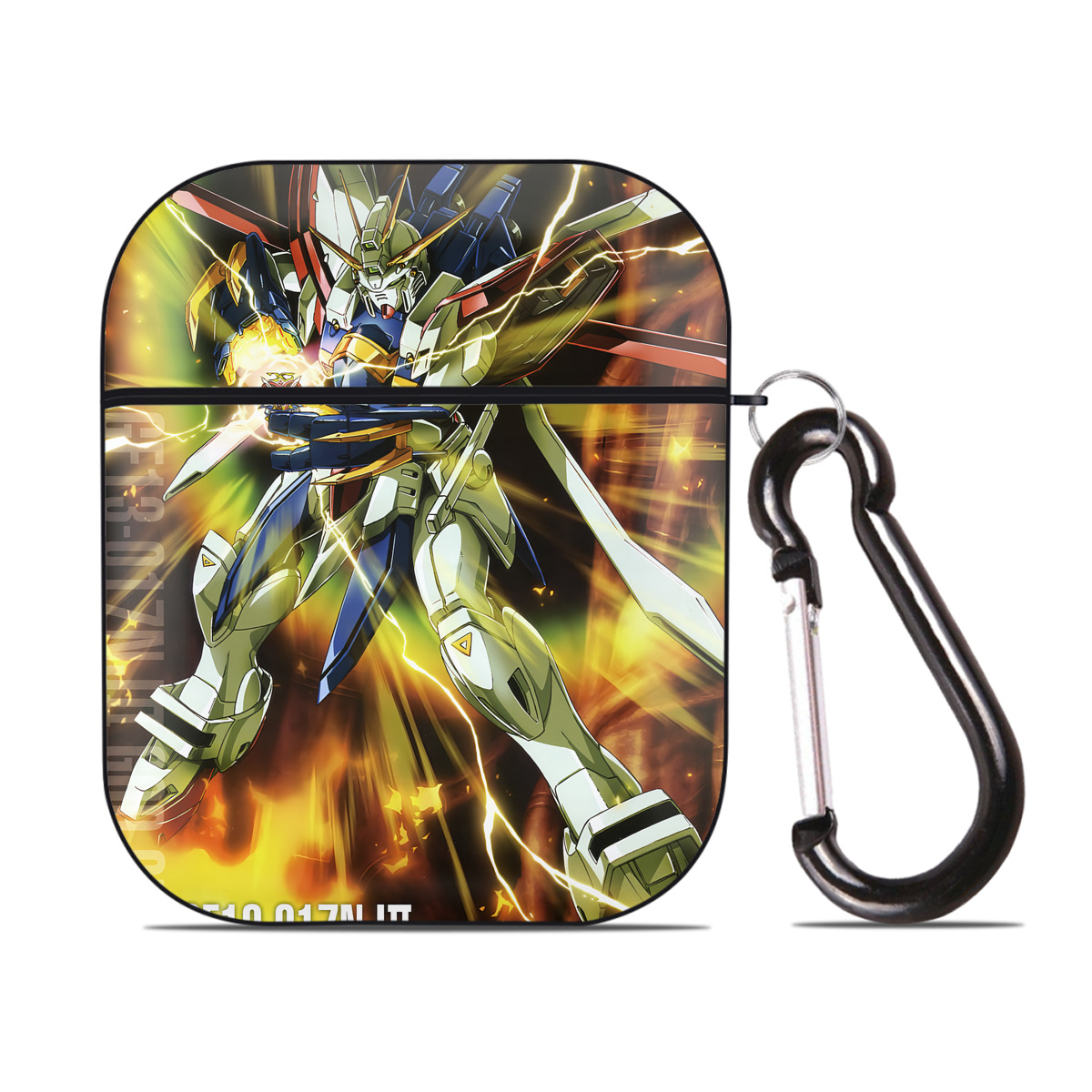（画像用） 機動戦士ガンダム Mobile Suit Gundam AirPods 第2世代保護ケース ハードシェル ブラック 耐衝撃・防指紋・カラビナ付き