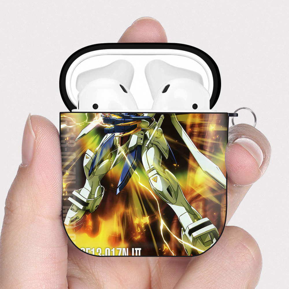 （画像用） 機動戦士ガンダム Mobile Suit Gundam AirPods 第2世代保護ケース ハードシェル ブラック 耐衝撃・防指紋・カラビナ付き