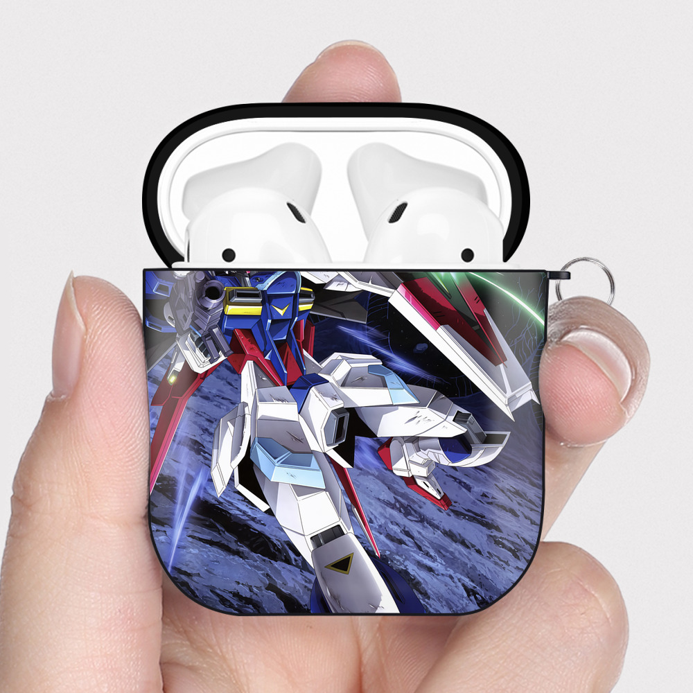 （画像用） 機動戦士ガンダム Mobile Suit Gundam AirPods 第2世代保護ケース ハードシェル ブラック 耐衝撃・防指紋・カラビナ付き