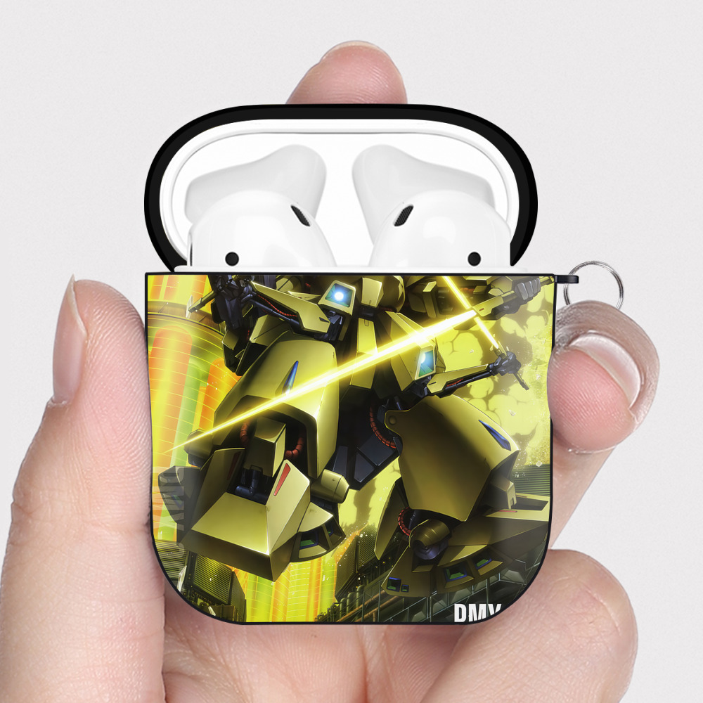 （画像用） 機動戦士ガンダム Mobile Suit Gundam AirPods 第2世代保護ケース ハードシェル ブラック 耐衝撃・防指紋・カラビナ付き