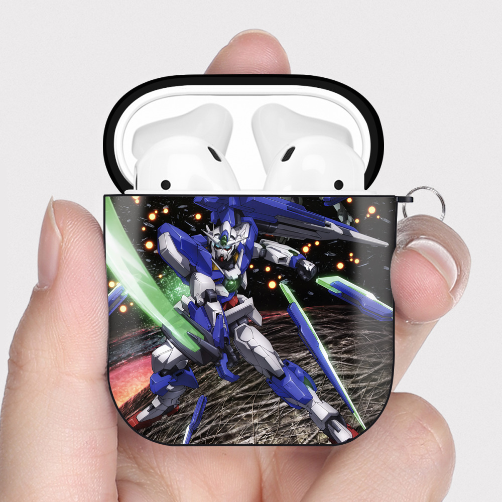 （画像用） 機動戦士ガンダム Mobile Suit Gundam AirPods 第2世代保護ケース ハードシェル ブラック 耐衝撃・防指紋・カラビナ付き