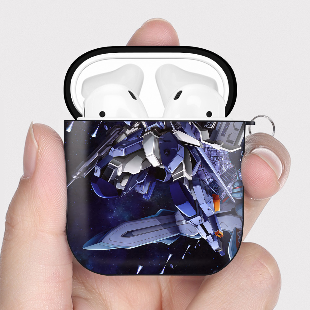 （画像用） 機動戦士ガンダム Mobile Suit Gundam AirPods 第2世代保護ケース ハードシェル ブラック 耐衝撃・防指紋・カラビナ付き