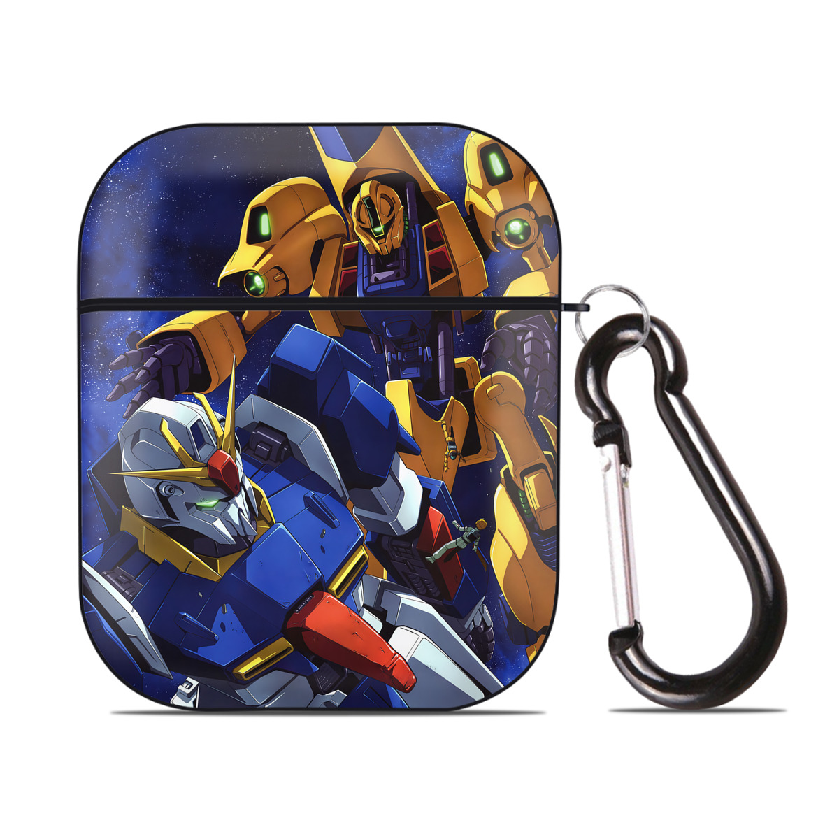 （画像用） 機動戦士ガンダム Mobile Suit Gundam AirPods 第2世代保護ケース ハードシェル ブラック 耐衝撃・防指紋・カラビナ付き