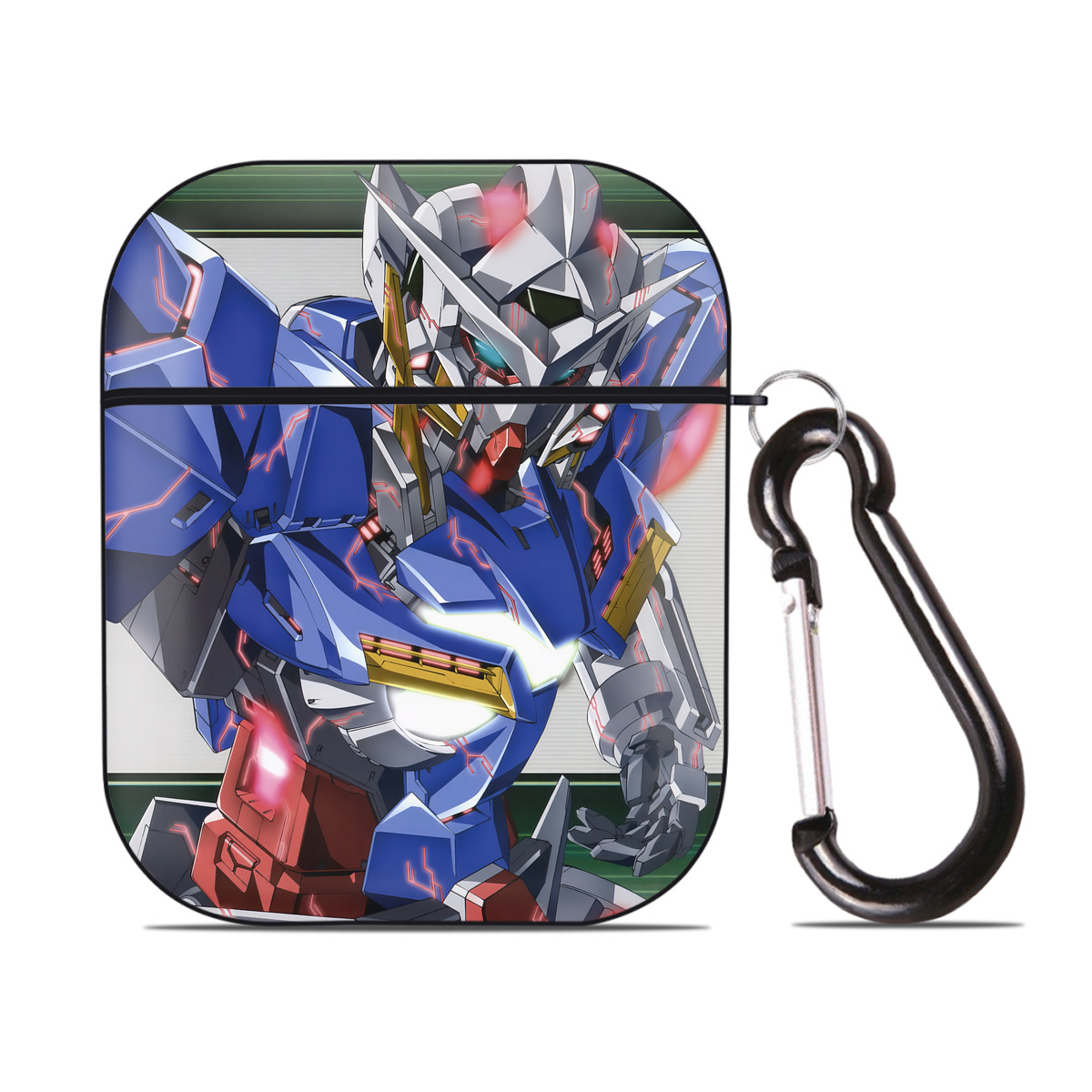 （画像用） 機動戦士ガンダム Mobile Suit Gundam AirPods 第2世代保護ケース ハードシェル ブラック 耐衝撃・防指紋・カラビナ付き