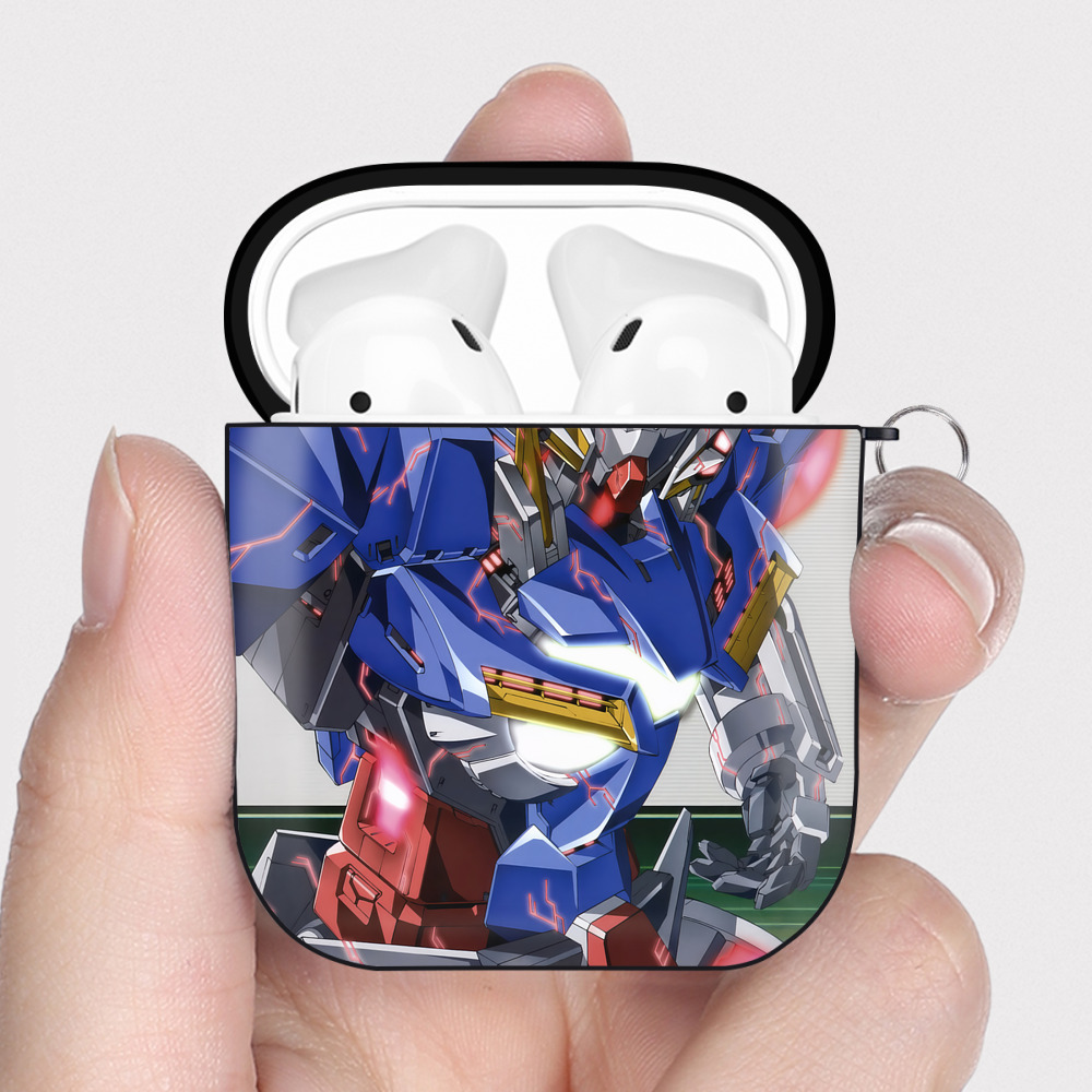 （画像用） 機動戦士ガンダム Mobile Suit Gundam AirPods 第2世代保護ケース ハードシェル ブラック 耐衝撃・防指紋・カラビナ付き