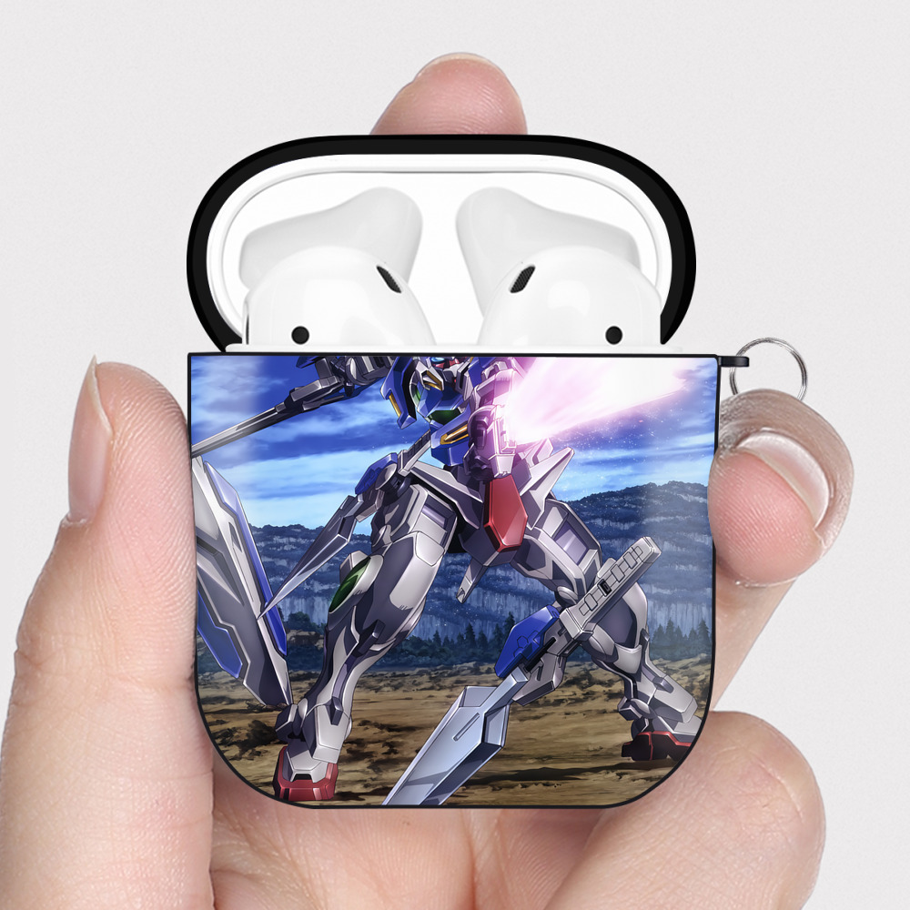 （画像用） 機動戦士ガンダム Mobile Suit Gundam AirPods 第2世代保護ケース ハードシェル ブラック 耐衝撃・防指紋・カラビナ付き