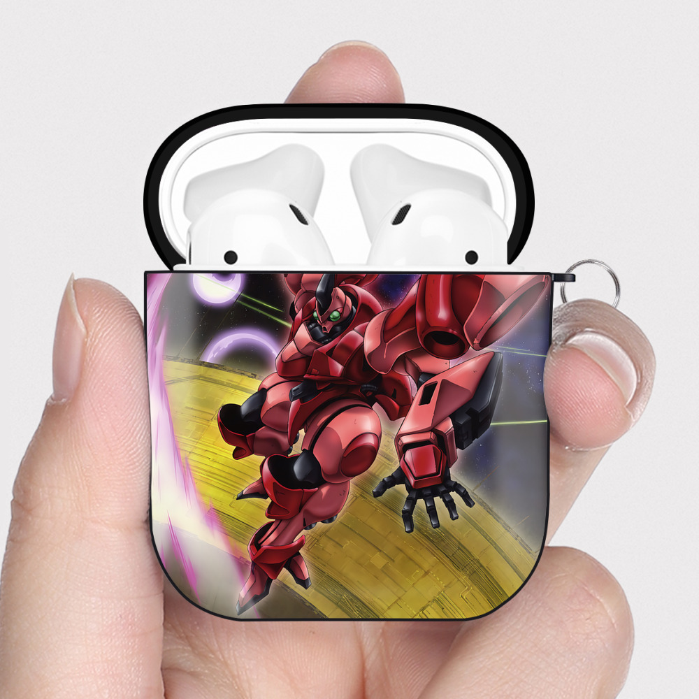 （画像用） 機動戦士ガンダム Mobile Suit Gundam AirPods 第2世代保護ケース ハードシェル ブラック 耐衝撃・防指紋・カラビナ付き