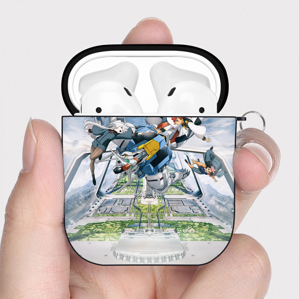 （画像用） 機動戦士ガンダム Mobile Suit Gundam AirPods 第2世代保護ケース ハードシェル ブラック 耐衝撃・防指紋・カラビナ付き