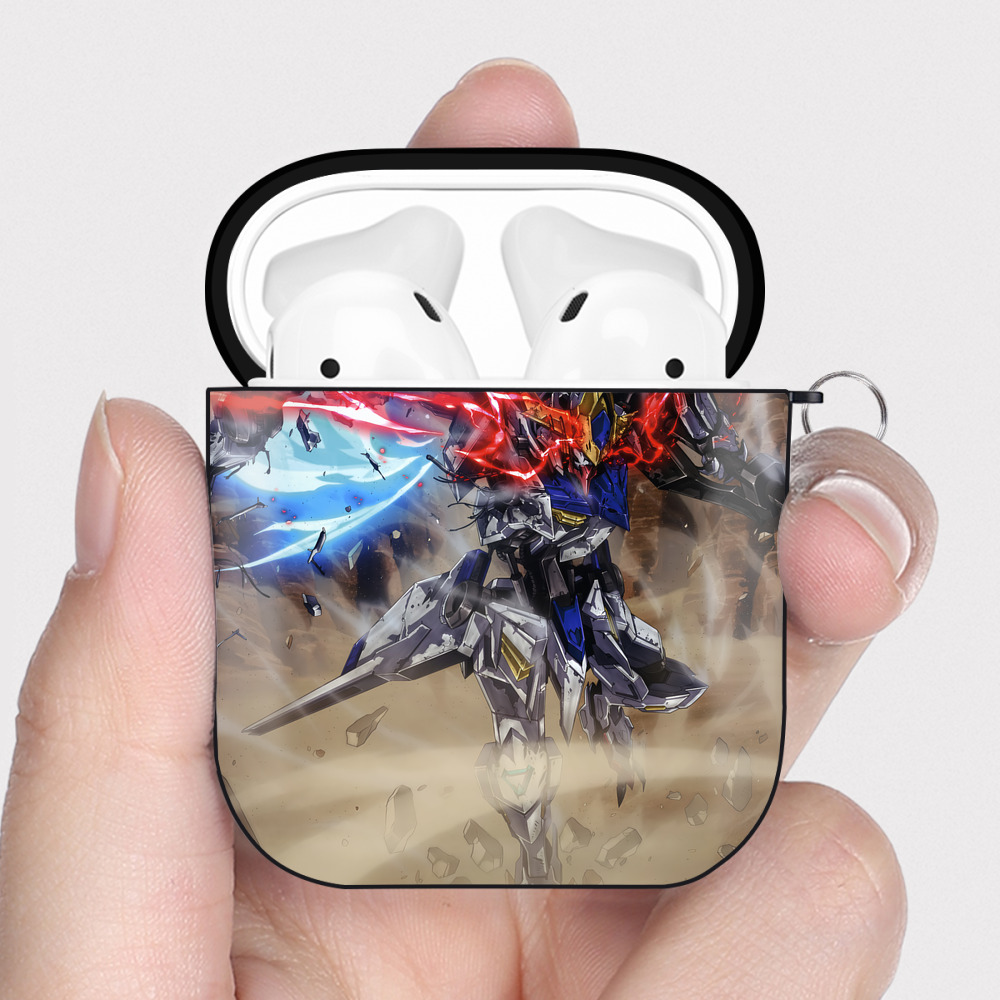 （画像用） 機動戦士ガンダム Mobile Suit Gundam AirPods 第2世代保護ケース ハードシェル ブラック 耐衝撃・防指紋・カラビナ付き