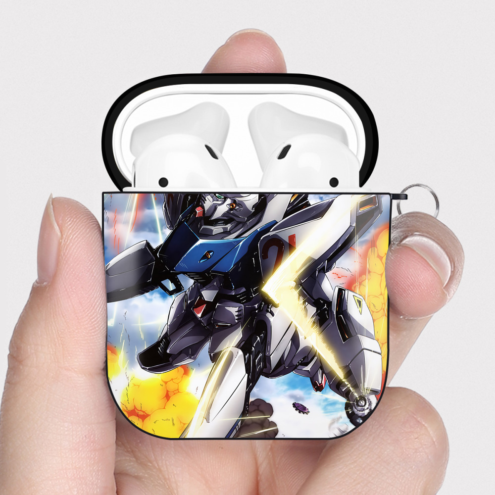 （画像用） 機動戦士ガンダム Mobile Suit Gundam AirPods 第2世代保護ケース ハードシェル ブラック 耐衝撃・防指紋・カラビナ付き