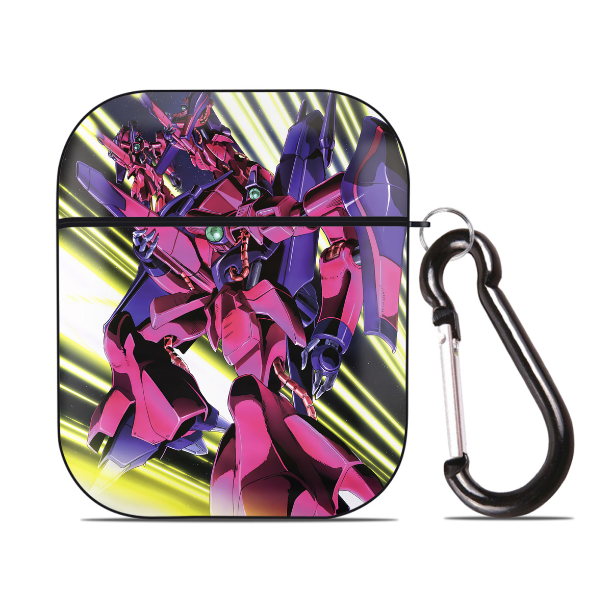 （画像用） 機動戦士ガンダム Mobile Suit Gundam AirPods 第2世代保護ケース ハードシェル ブラック 耐衝撃・防指紋・カラビナ付き