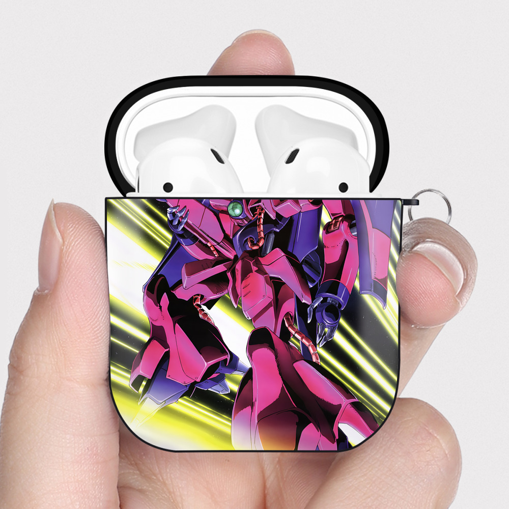 （画像用） 機動戦士ガンダム Mobile Suit Gundam AirPods 第2世代保護ケース ハードシェル ブラック 耐衝撃・防指紋・カラビナ付き