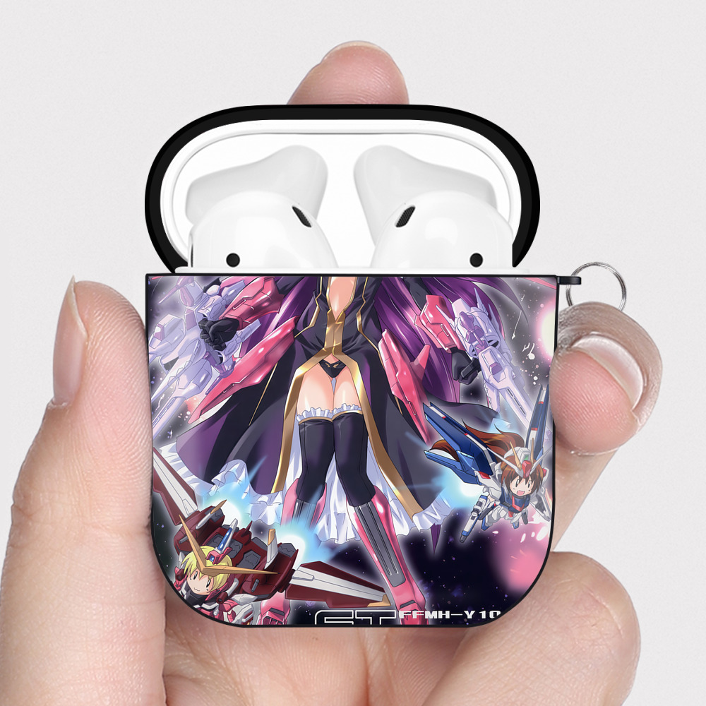 （画像用） 機動戦士ガンダム Mobile Suit Gundam AirPods 第2世代保護ケース ハードシェル ブラック 耐衝撃・防指紋・カラビナ付き