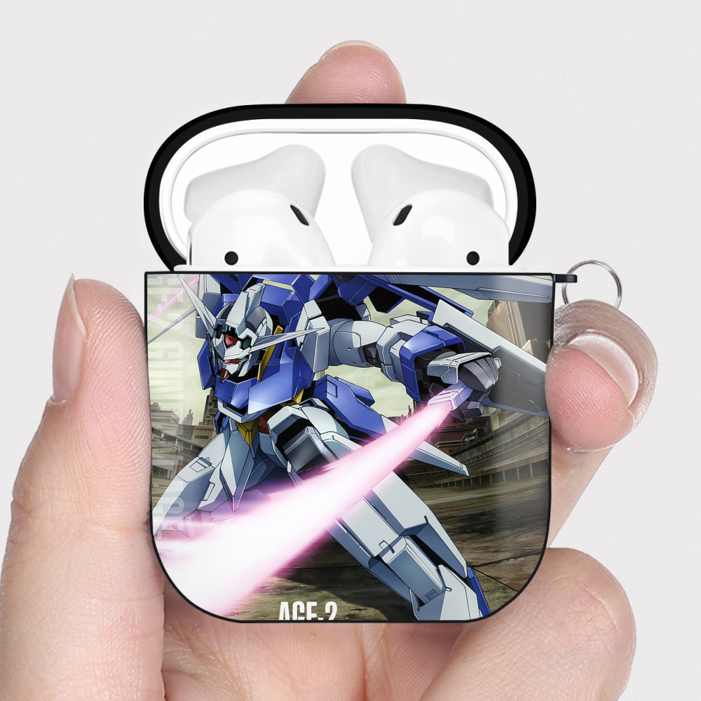 （画像用） 機動戦士ガンダム Mobile Suit Gundam AirPods 第2世代保護ケース ハードシェル ブラック 耐衝撃・防指紋・カラビナ付き