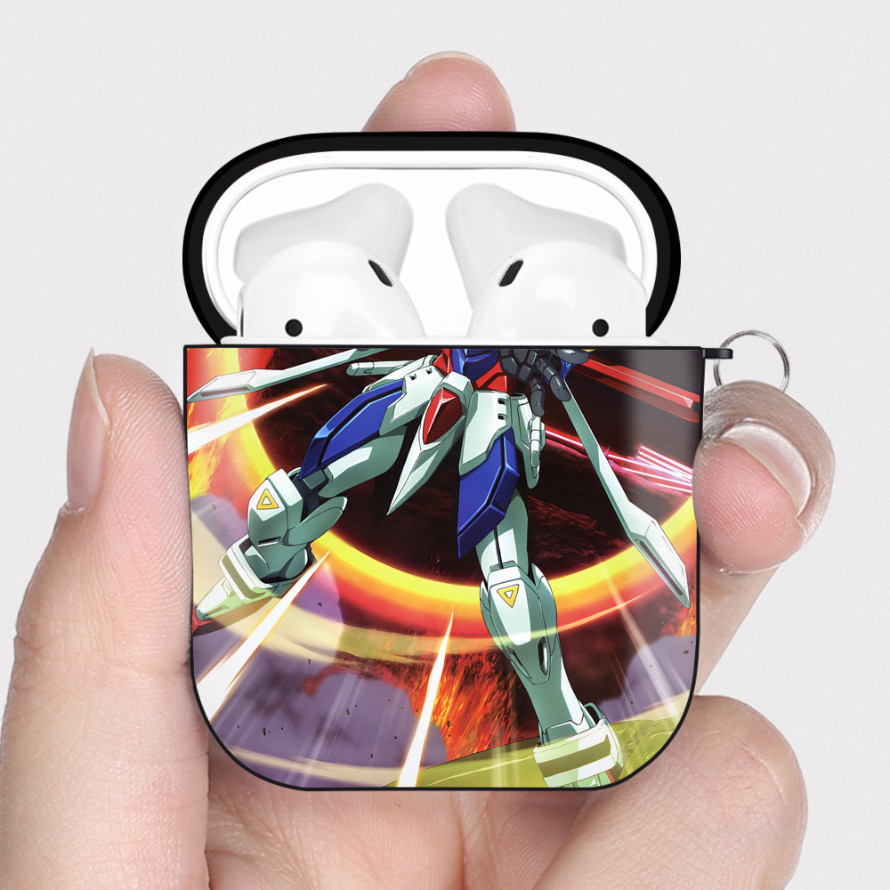 （画像用） 機動戦士ガンダム Mobile Suit Gundam AirPods 第2世代保護ケース ハードシェル ブラック 耐衝撃・防指紋・カラビナ付き