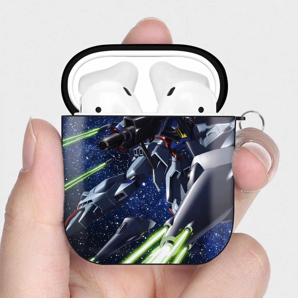 （画像用） 機動戦士ガンダム Mobile Suit Gundam AirPods 第2世代保護ケース ハードシェル ブラック 耐衝撃・防指紋・カラビナ付き