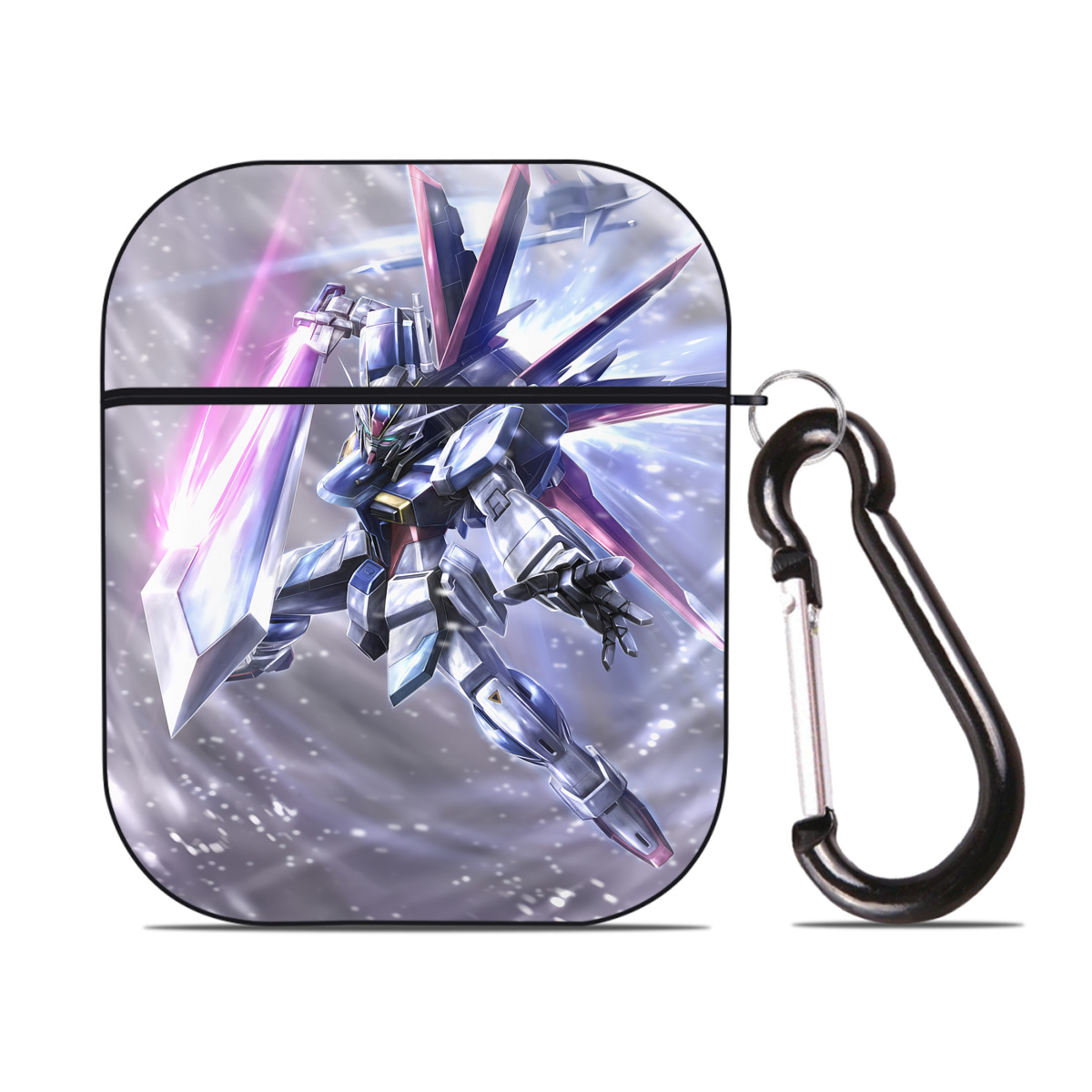 （画像用） 機動戦士ガンダム Mobile Suit Gundam AirPods 第2世代保護ケース ハードシェル ブラック 耐衝撃・防指紋・カラビナ付き