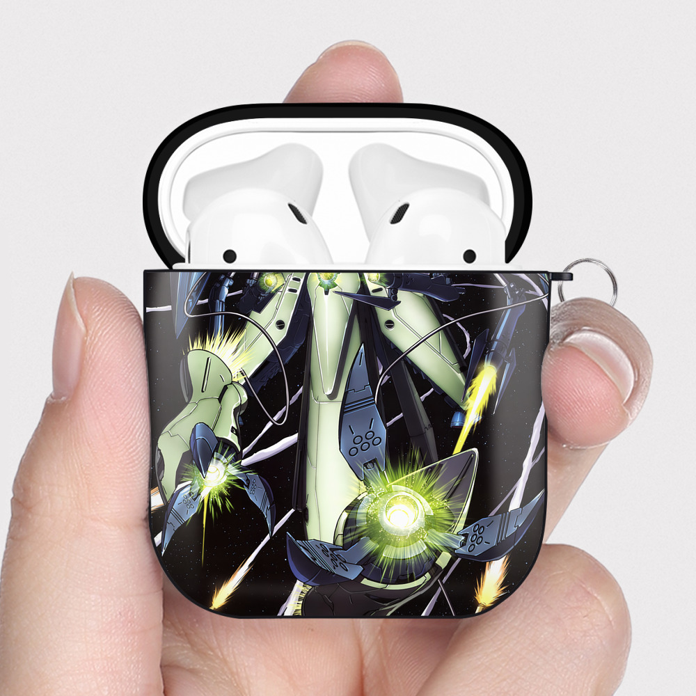 （画像用） 機動戦士ガンダム Mobile Suit Gundam AirPods 第2世代保護ケース ハードシェル ブラック 耐衝撃・防指紋・カラビナ付き