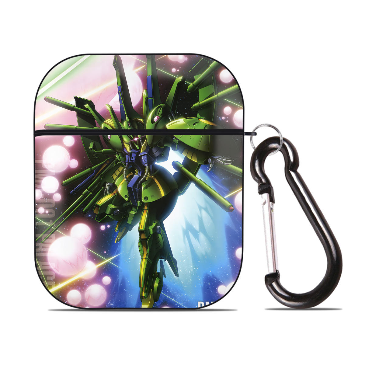 （画像用） 機動戦士ガンダム Mobile Suit Gundam AirPods 第2世代保護ケース ハードシェル ブラック 耐衝撃・防指紋・カラビナ付き